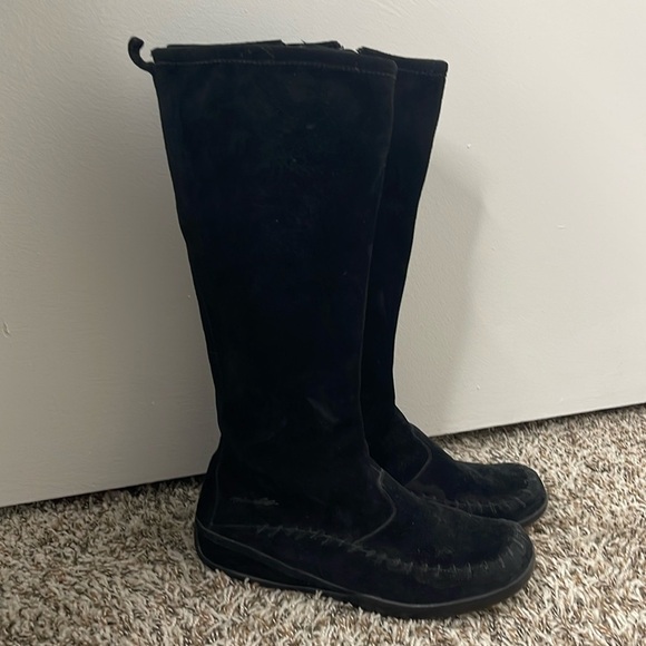 Merrell Blazing Star Size 8 Tall Boots Suede Leather Side Zip Low Heel - Picture 1 of 9